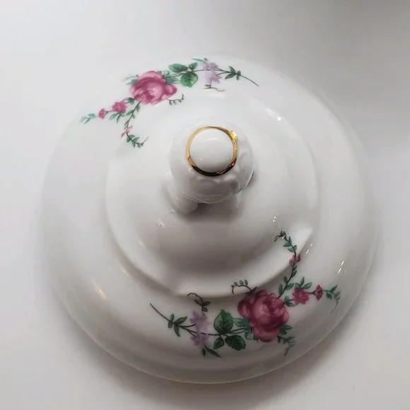 Vintage China Royal Kent Collection Poland Bavarian Rose Sugar Bowl & Creamer - Picture 8 of 13